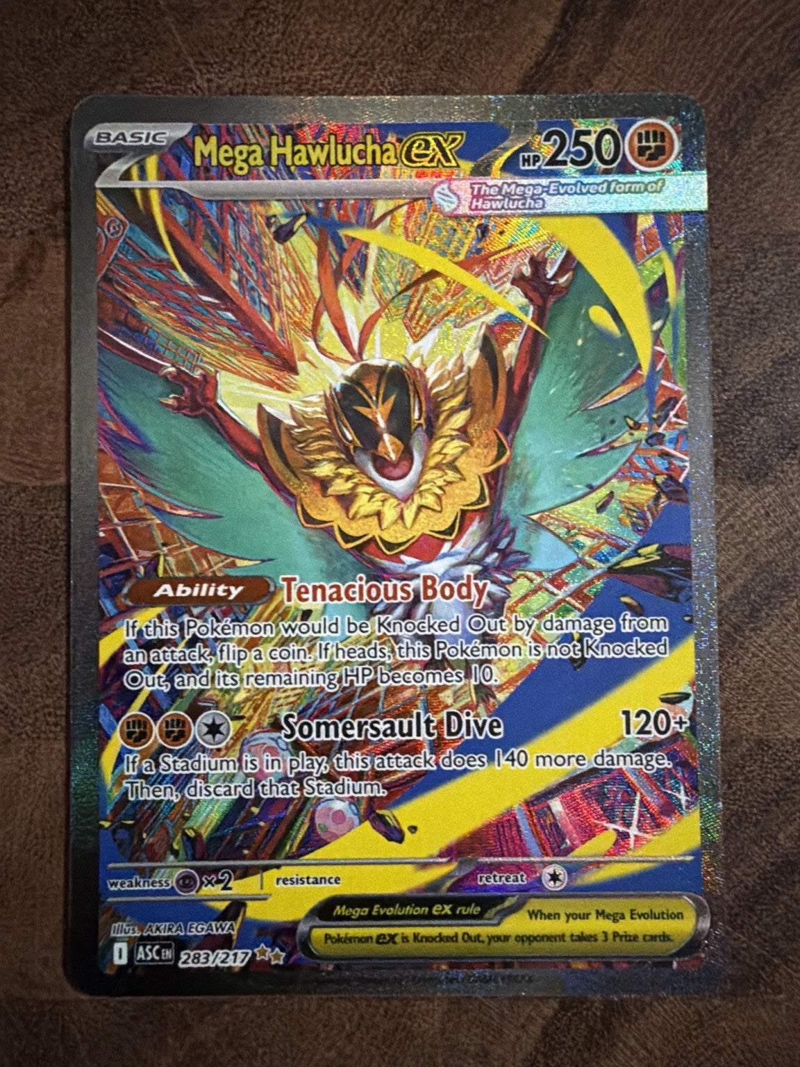 Pokémon Mega Hawlucha EX 283/217 Secret Rare Full Art Holo English 250 HP