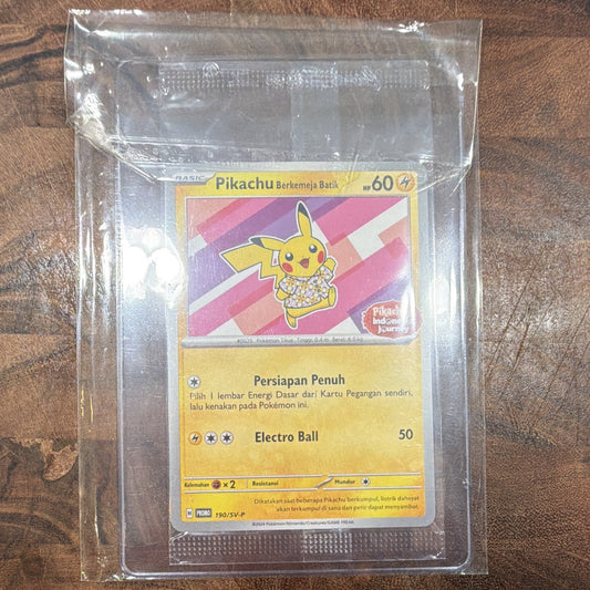 Pokémon Pikachu Berkemeja Batik 190/SV-P Promo Holo Indonesian 2024 60 HP